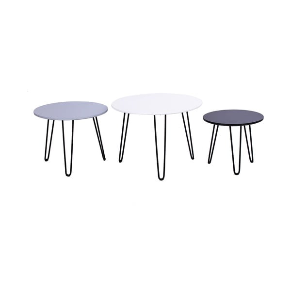 Set od 3 pomoćna stolića Bonami Selection Fabio White-image-2