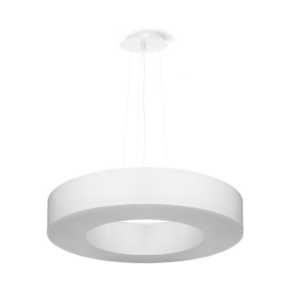 Bijela viseća svjetiljka s tekstilnim sjenilom ø 50 cm Galata Slim – Nice Lamps