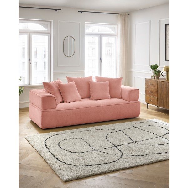 Ružičasta sofa od šenila 237 cm Whesley – Bobochic Paris-image-1