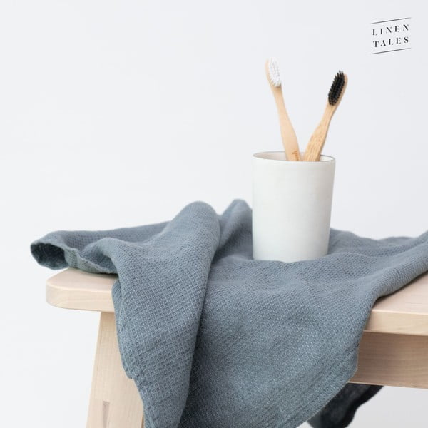 Plavi laneni ručnik 30x30 cm - Linen Tales-image-2