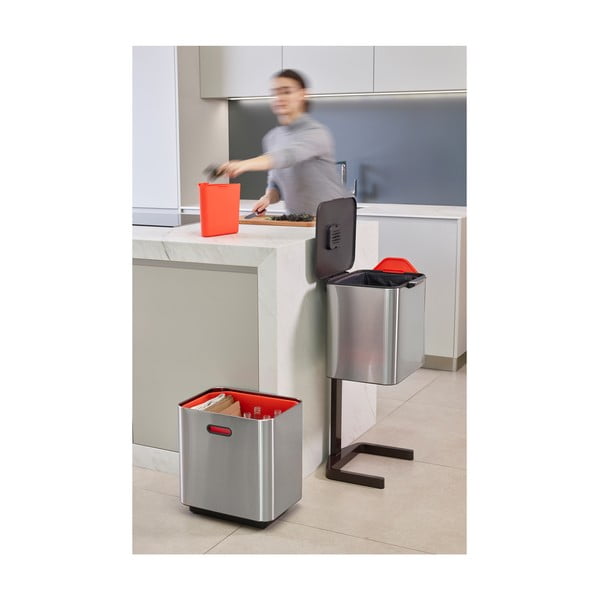 Željezna kanta za smeće za odvojeni otpad u srebrnoj boji 60 l Totem Max – Joseph Joseph-image-4