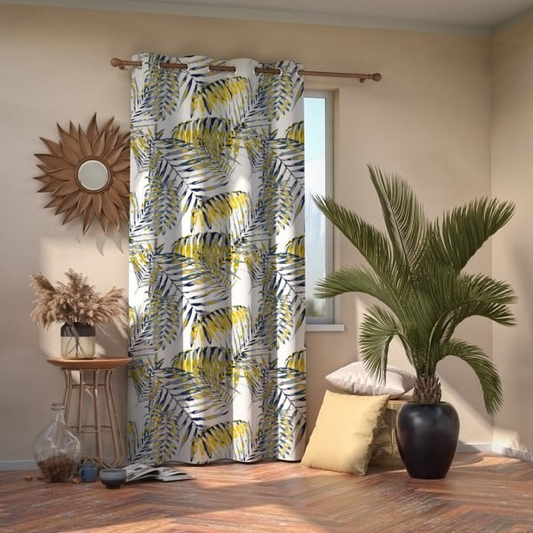 Zavjesa AmeliaHome Palmleaves Yellow, 140 x 245 cm