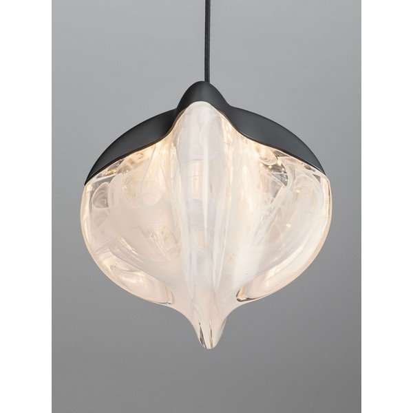 Mat crna LED viseća svjetiljka aluminijska s mogućnosti zatamnjivanja sa staklenim sjenilom ø 12 cm Alicia – Nova Luce-image-3