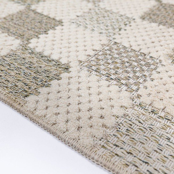 Zeleni periv tepih od mješavine pamuka 155x230 cm Muted Checkerboard – Flair Rugs-image-4