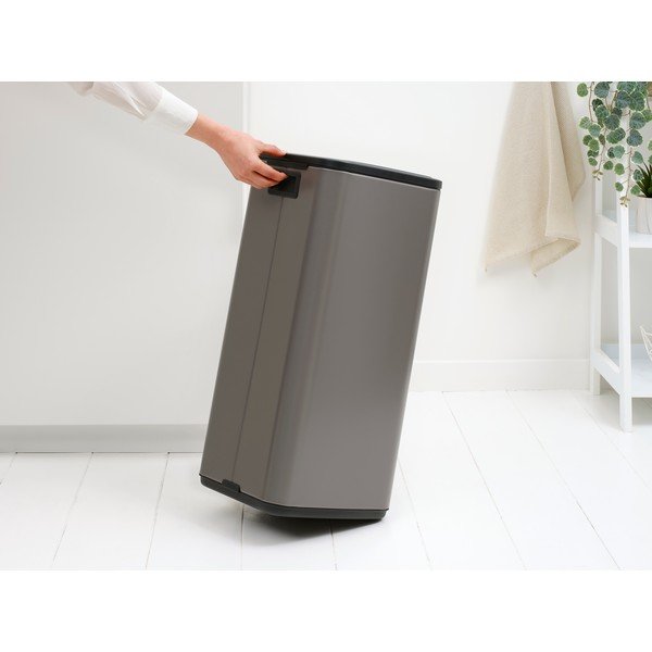 Siva željezna kanta za smeće na dodir 30 l Bo Touch – Brabantia-image-2