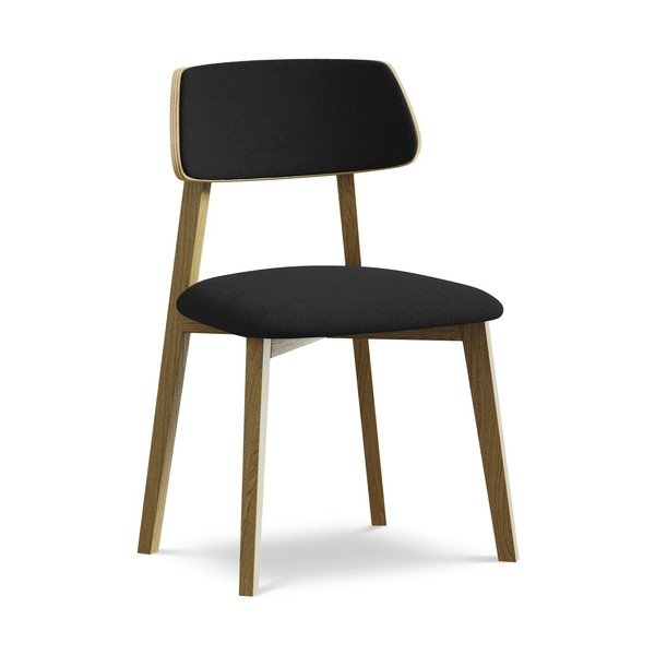 Crna blagovaonska stolica od masivnog drveta Niu – Makamii