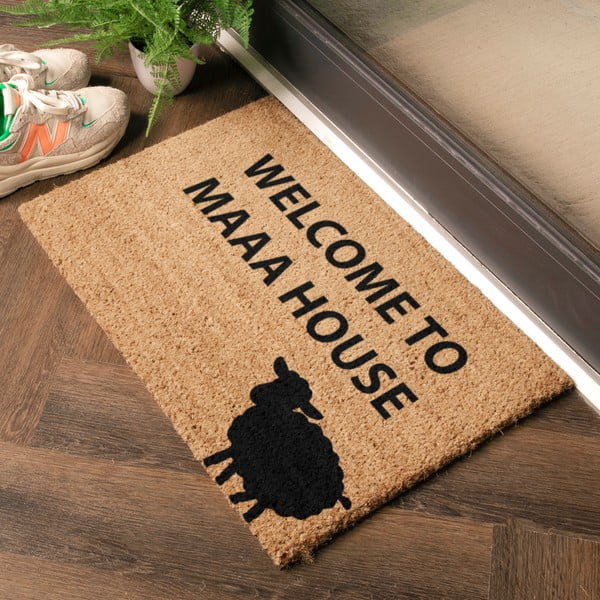 Otirač od kokosovih vlakana 40x60 cm Welcome to Maaa House – Artsy Doormats-image-1