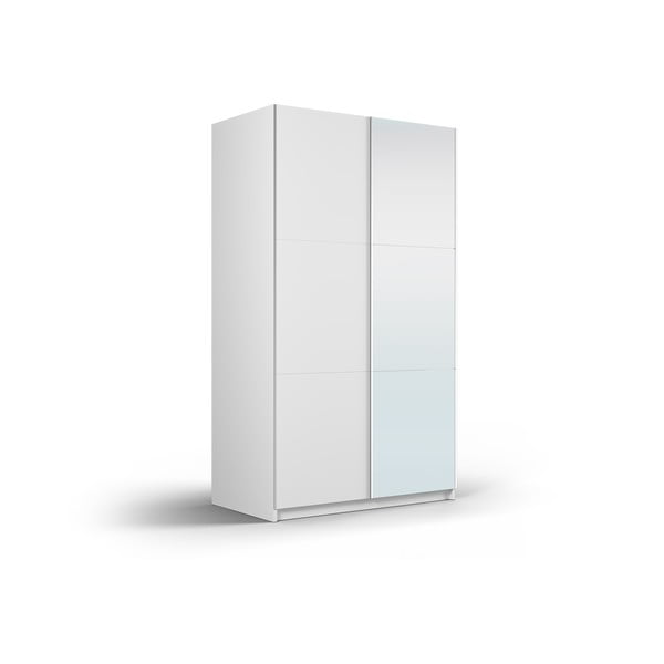 Bijeli ormar s ogledalom i kliznim vratima 122x215 cm Lisburn - Cosmopolitan Design-image-2