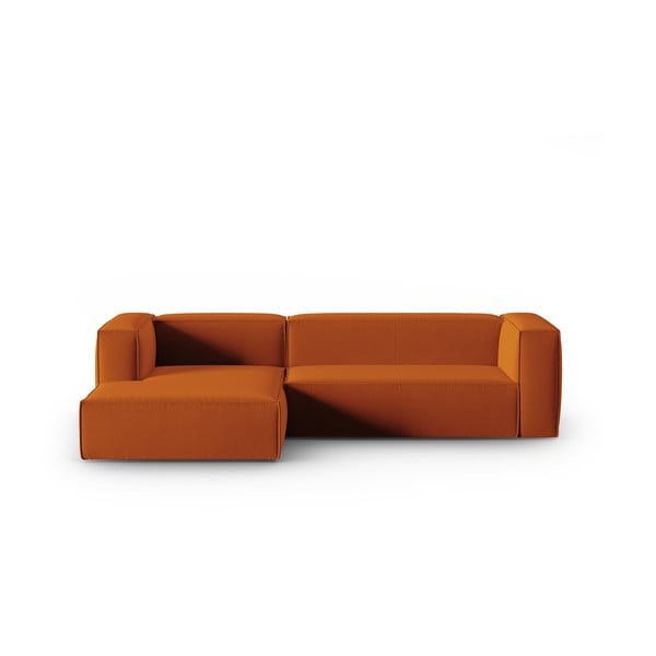 Narančasta baršunasta kutna garnitura Mackay – Cosmopolitan Design