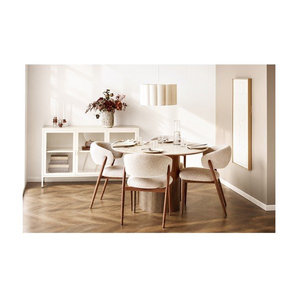 Okrugao blagovaonski stol s keramičkom daskom ø 120 cm Delphi – House Nordic-image-1