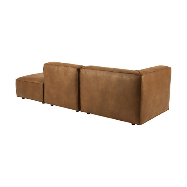 Konjak smeđa ležaljka od imitacije kože (s lijevim kutom) Fairfield Kentucky – Bonami Selection-image-4