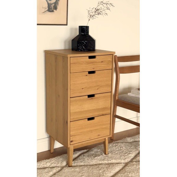 Komoda od punog hrasta u prirodnoj boji 45x92x38 cm Garrison – Rowico-image-1