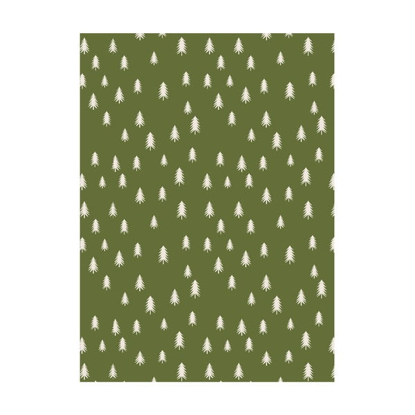 5 listova zelenog papira za zamatanje Eleanor stuart Christmas Trees, 50 x 70 cm
