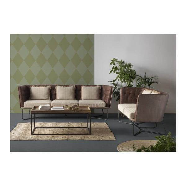 Dvosjed sa metalnom konstrukcijom i presvlakom Guske-image-1