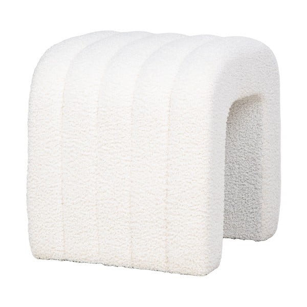 Bijeli tabure od bouclé tkanine Colma – House Nordic-image-2