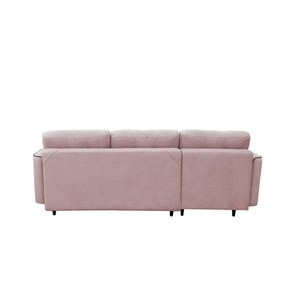 Ružičasti kauč na razvlačenje s crnim nogama Mazzini Sofas Dragonfly, lijevi kut-image-3