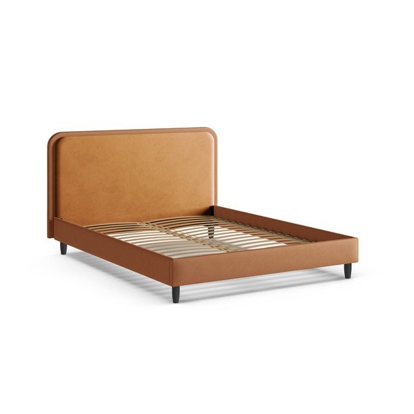 Narančasti tapecirani bračni krevet s podnicom 200x200 cm Aveline – Micadoni -image-2