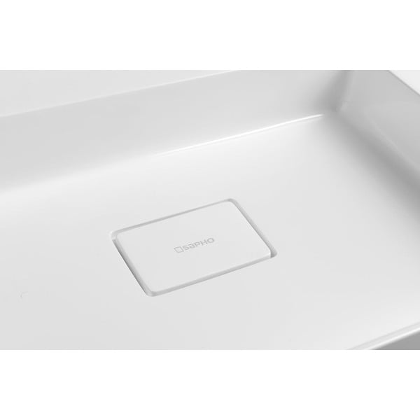 Bijeli dupli umivaonik od mineralnog kompozita 96x44 cm Godiva – Sapho-image-4