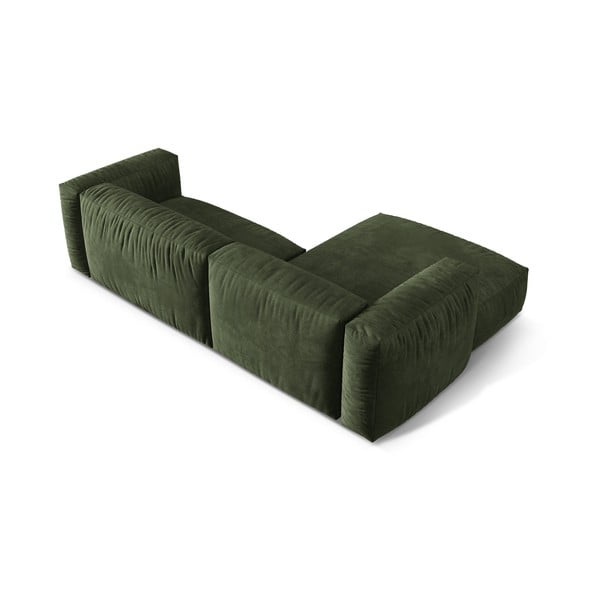 Zelena baršunasti kutna garnitura (s lijevim kutom/s ležaljkom) Martina – Micadoni -image-3