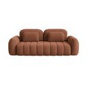 Sklopiva/s prostorom za pohranu sofa od bouclé tkanine boja terakote 266 cm Pele – Makamii