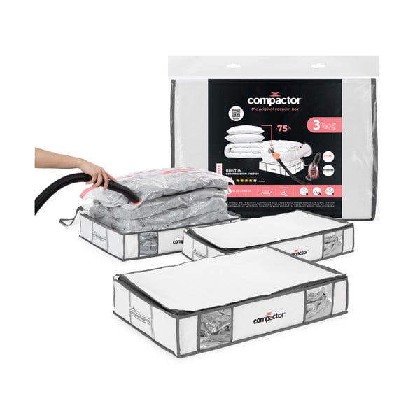 Vakuumske/ojačane tekstilne kutije za pohranu odjeće u setu 3 kom 45x65x15,5 cm Life – Compactor