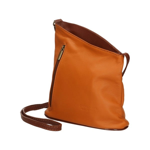 Konjak smeđa kožna torbica Chicca Borse Garturo-image-3