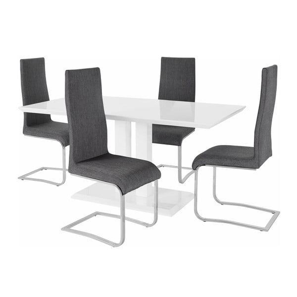 Set blagovaonskog stola i 4 sive Støraa Mai stolice