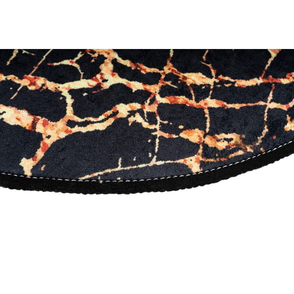 Set od 2 crne ovalne kupaonske prostirke Foutastic Gold Marble-image-3