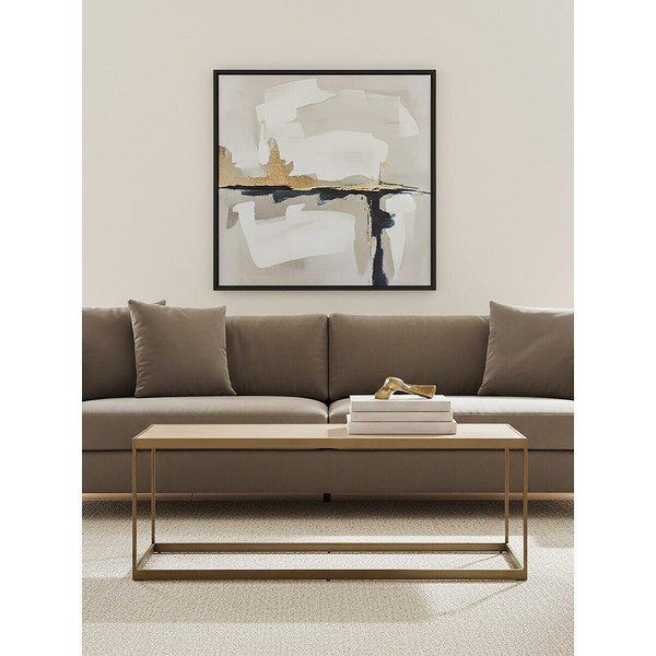Smeđi/u prirodnoj boji stolić za kavu s pločom stola u dekoru hrasta 40x120 cm Grenoble – Premier Housewares-image-2