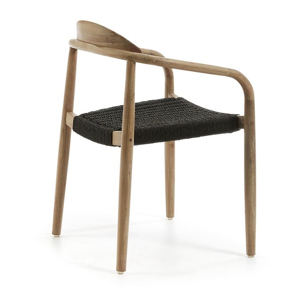 Drvena stolica s crnim sjedištem Kave Home Glynis-image-2