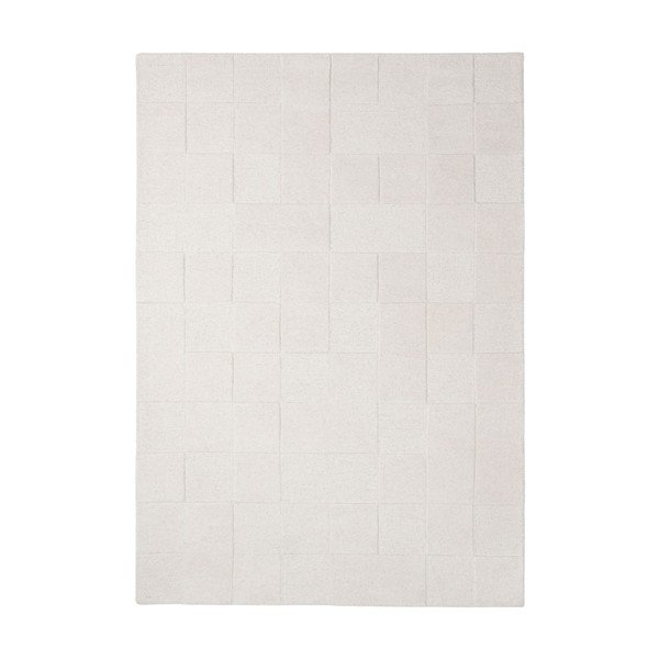 Ručno rađen vunen tepih boje slonovače 200x290 cm Checkerboard – Flair Rugs