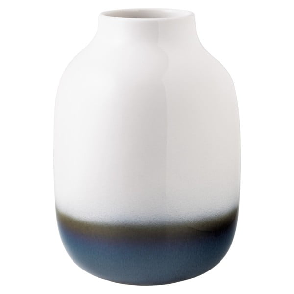 Plavo-bijela vaza od kamenine Villeroy & Boch Like Lave, visina 22,5 cm