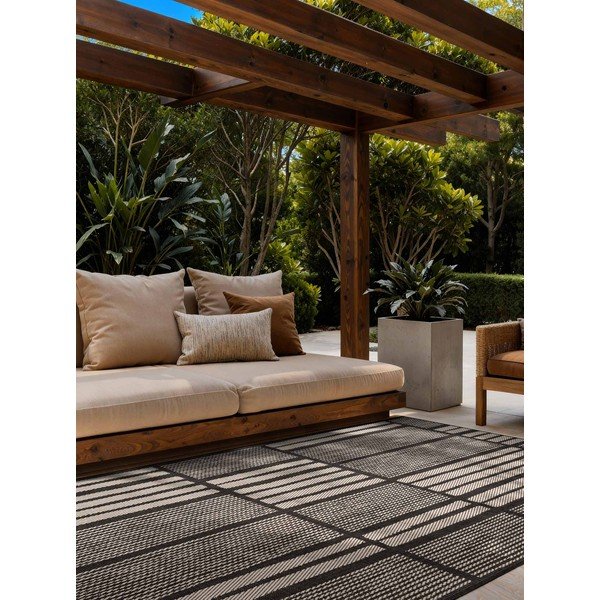 Crni/krem unutarnji i vanjski tepih 120x170 cm Haringey Allington – Ted Baker-image-1