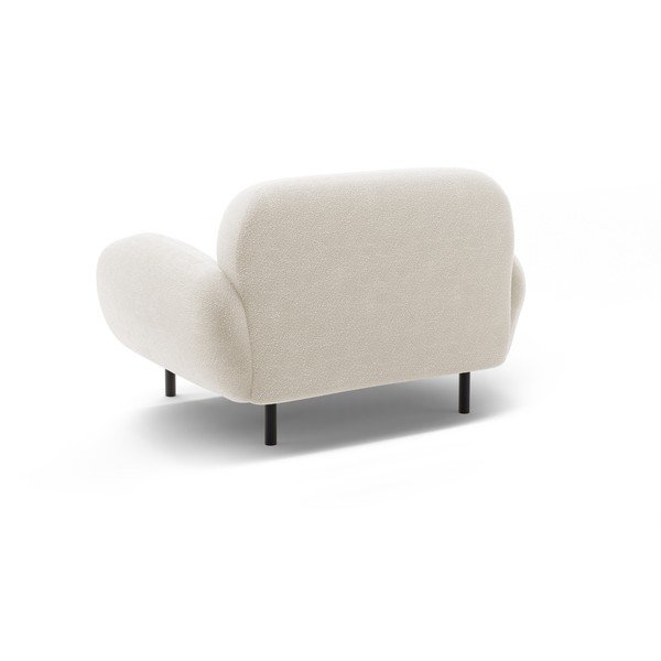 Bijela fotelja od bouclé tkanine Poppy – Micadoni -image-2