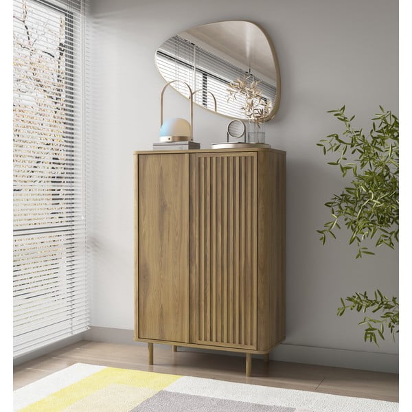 Ormarić u dekoru hrasta u prirodnoj boji 86x130x40 cm Salma – Marckeric-image-1