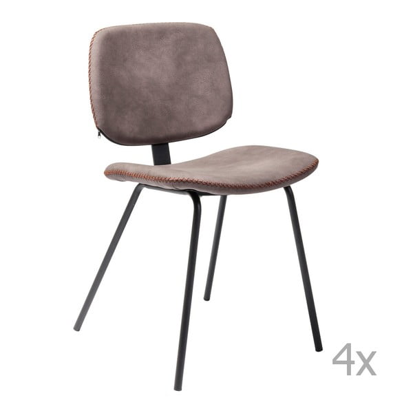 Set od 4 smeđe blagovaonske stolice Kare Design Barber