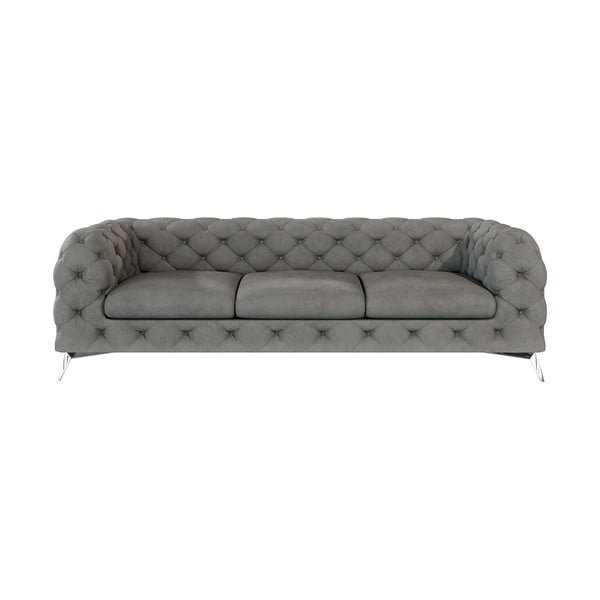 Siva baršunasti sofa 243 cm Chelsea – Ropez