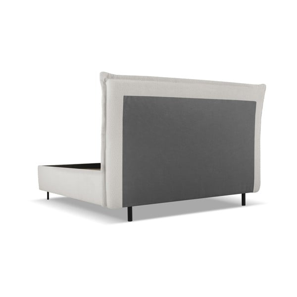 Svijetlo sivi tapecirani bračni krevet s prostorom za pohranu s podnicom 160x200 cm Armie – Milo Casa-image-3