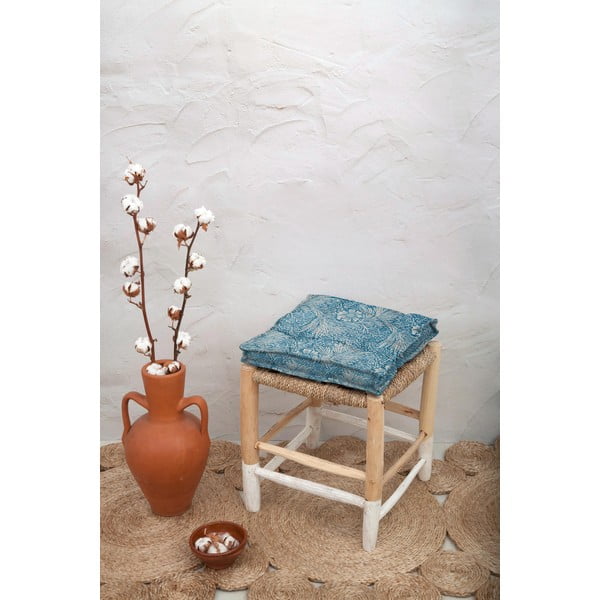 Plava sjedalica od lana Tierra Bella Wild Flowers, 37 x 37 cm-image-1
