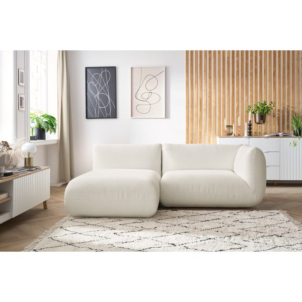 Kutna garnitura od bijelog samta (lijevi kut) Lecomte - Bobochic Paris-image-1