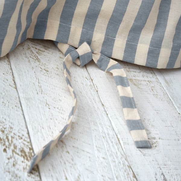 Plava posteljina za bračni krevet 200x200 cm Zanzibar Stripe – Pineapple Elephant-image-3