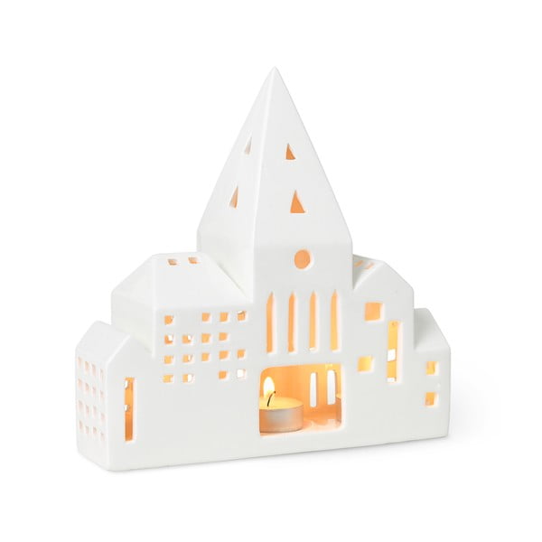 Bijeli keramički svijećnjak Kähler Design Urbania Lighthouse City-image-2