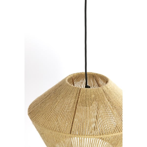 Svijetlo zelena viseća svjetiljka sa sjenilom od jute ø 40 cm Fugia – Light & Living-image-4