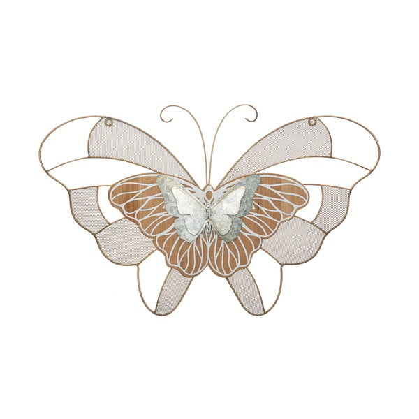 Metalni viseći ukras Mauro Ferretti Butterfly Wood B, 64,5 x 39 cm