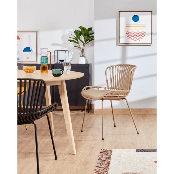 Bež vrtna stolica sa čeličnom konstrukcijom Kave Home Surpik-image-1