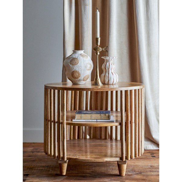 Okrugao stolić za kavu od masivnog manga u prirodnoj boji ø 60 cm Sali – Bloomingville-image-1