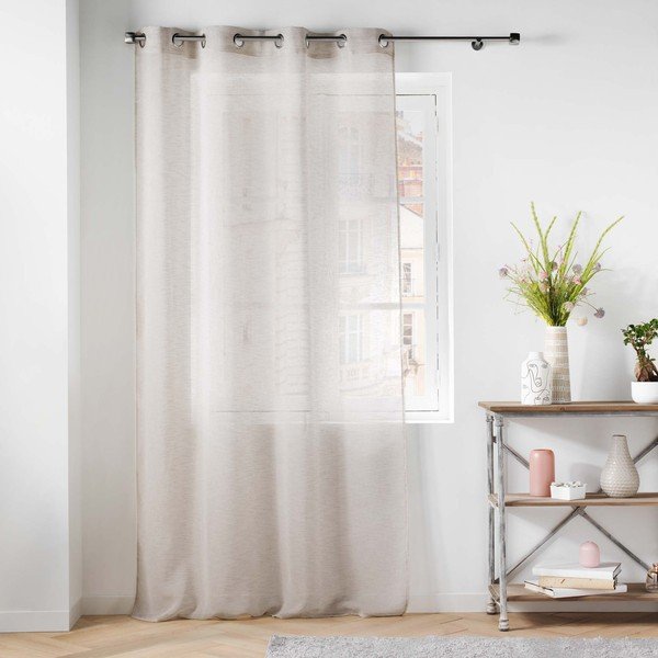 Prozirna zavjesa od voila boje slonovače 140x240 cm Carlin – douceur d'intérieur-image-2