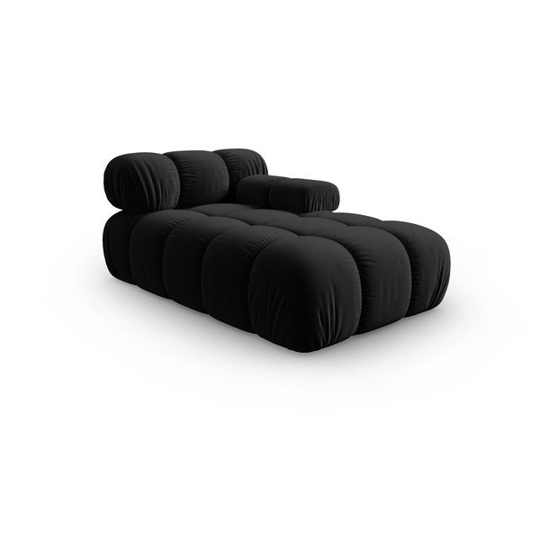 Crna baršunasti ležaljka (s desnim kutom) Bellis – Micadoni Home-image-3