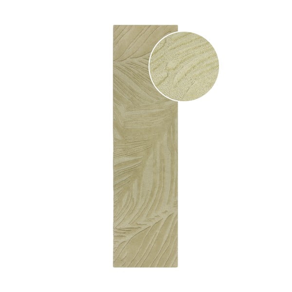 Zeleni vuneni tepih 60x230 cm Lino Leaf - Flair Rugs