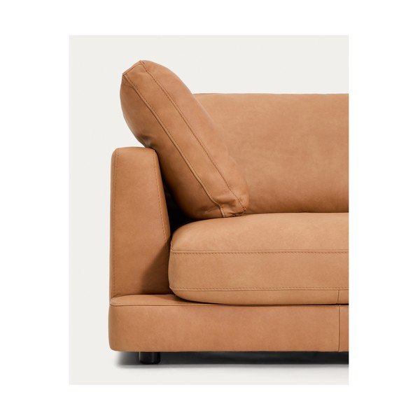 Smeđa kožna sofa 390 cm Gala – Kave Home-image-4